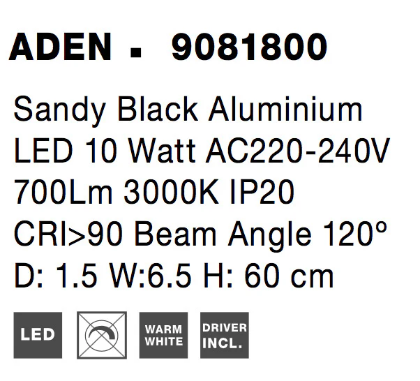 ADEN Wandaufbauleuchte 10 Watt 150 mm 3000 Kelvin - Image 8