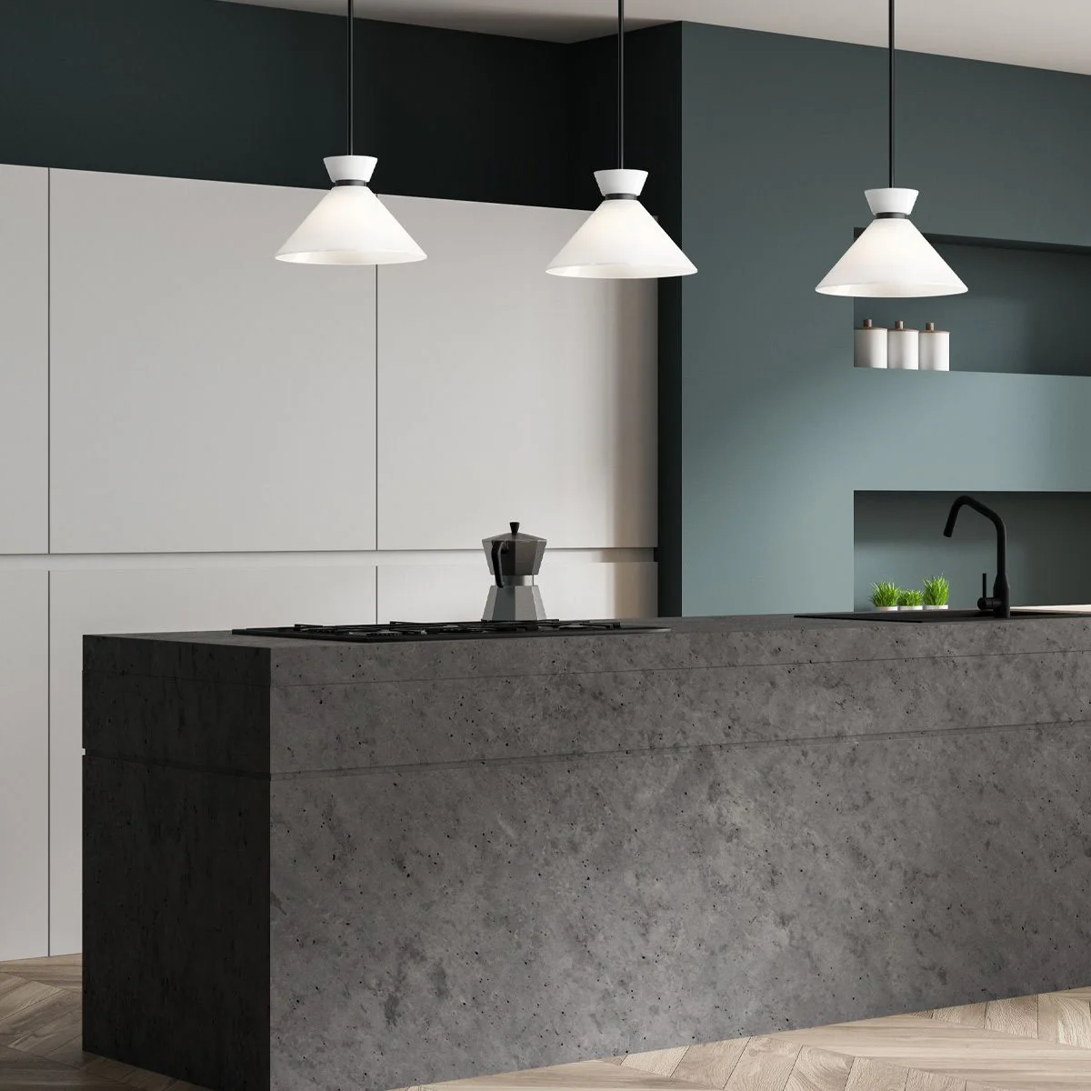 Alora Halston 1 lt Pendelleuchte - Matt Schwarz - Image 3