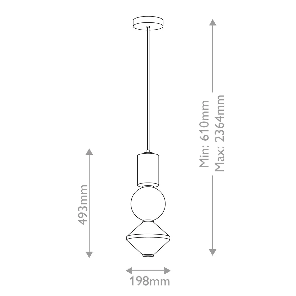 Alora Mood Bijou LED-Hängeleuchte - Gebürstetes Nickel - Image 7
