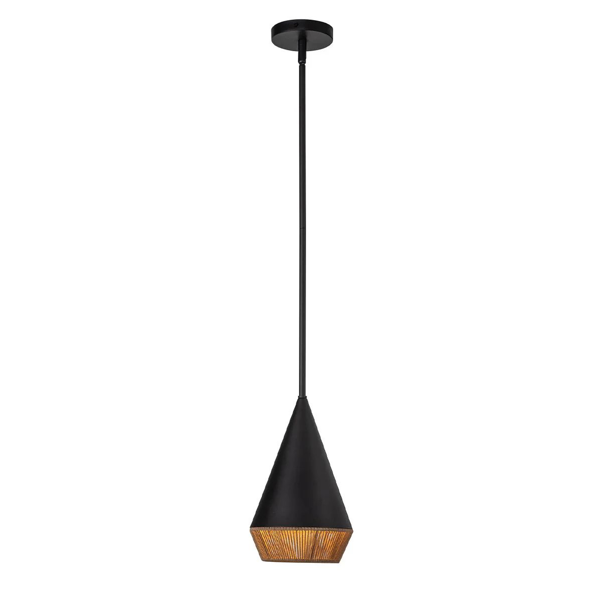 Alora Mood Daphne 1 lt kleine Pendelleuchte - Matt Schwarz & Natur - Image 3