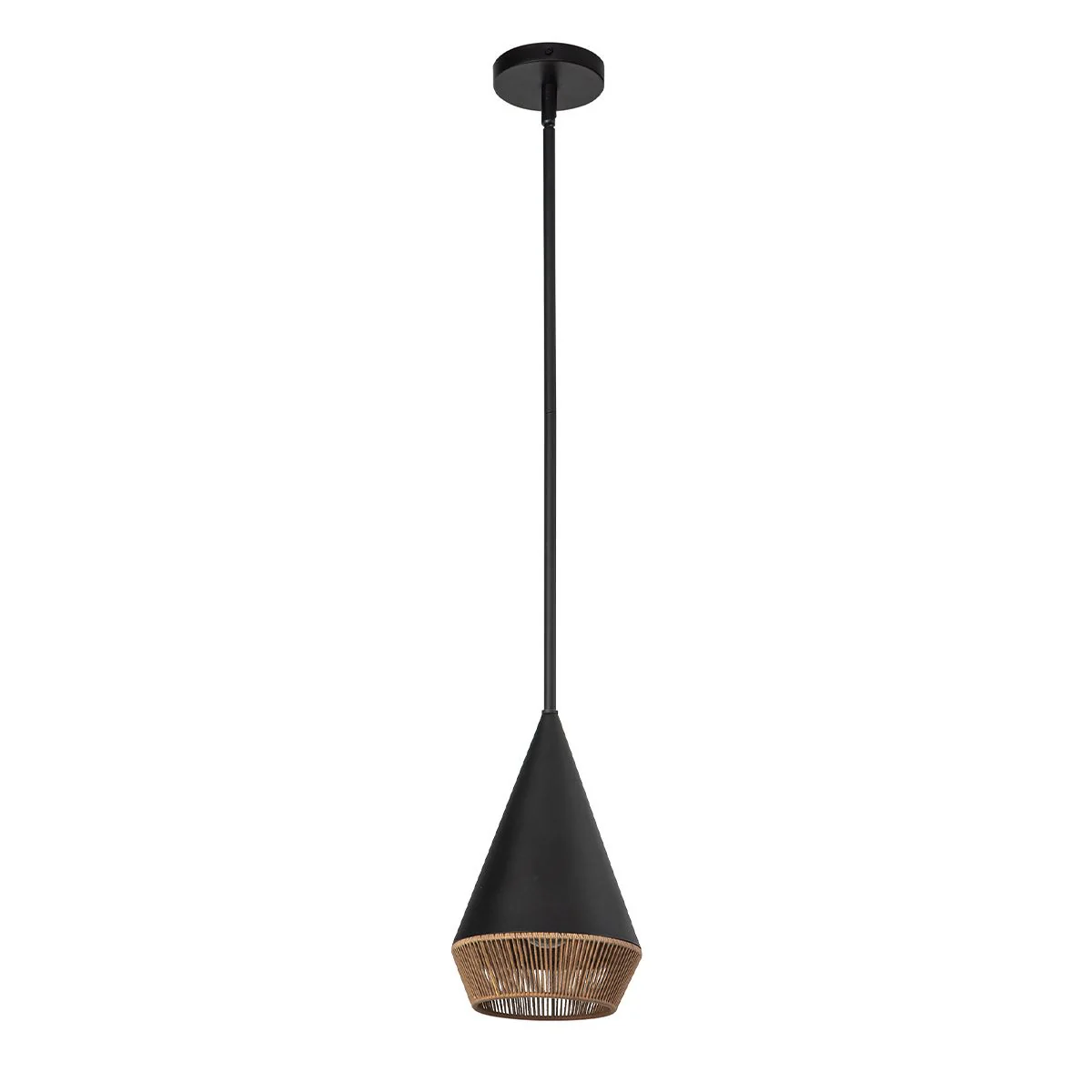 Alora Mood Daphne 1 lt kleine Pendelleuchte - Matt Schwarz & Natur - Image 6