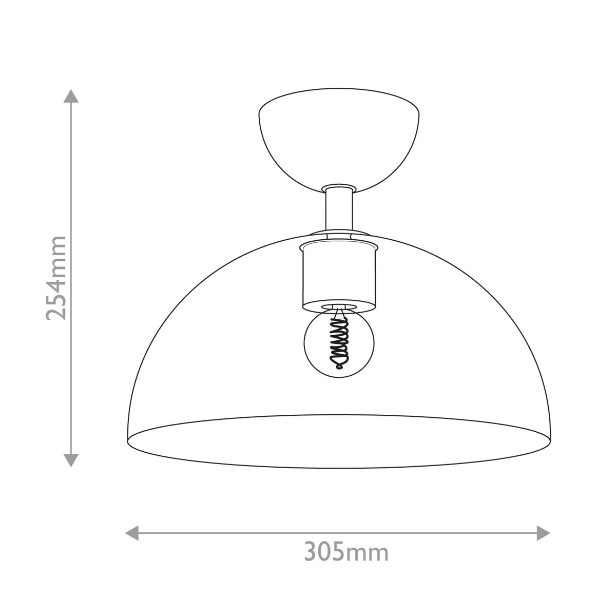 Alora Mood Jude 1 lt Semi Flush Light - Matt Schwarz - Image 5