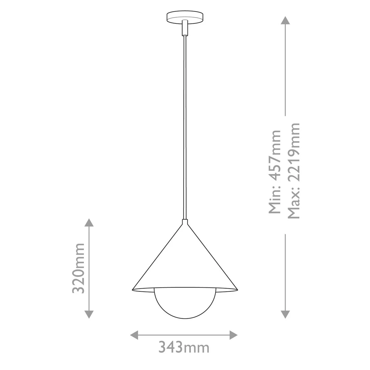 Alora Mood Remyck 1 lt Pendelleuchte - Mattschwarz - Image 5