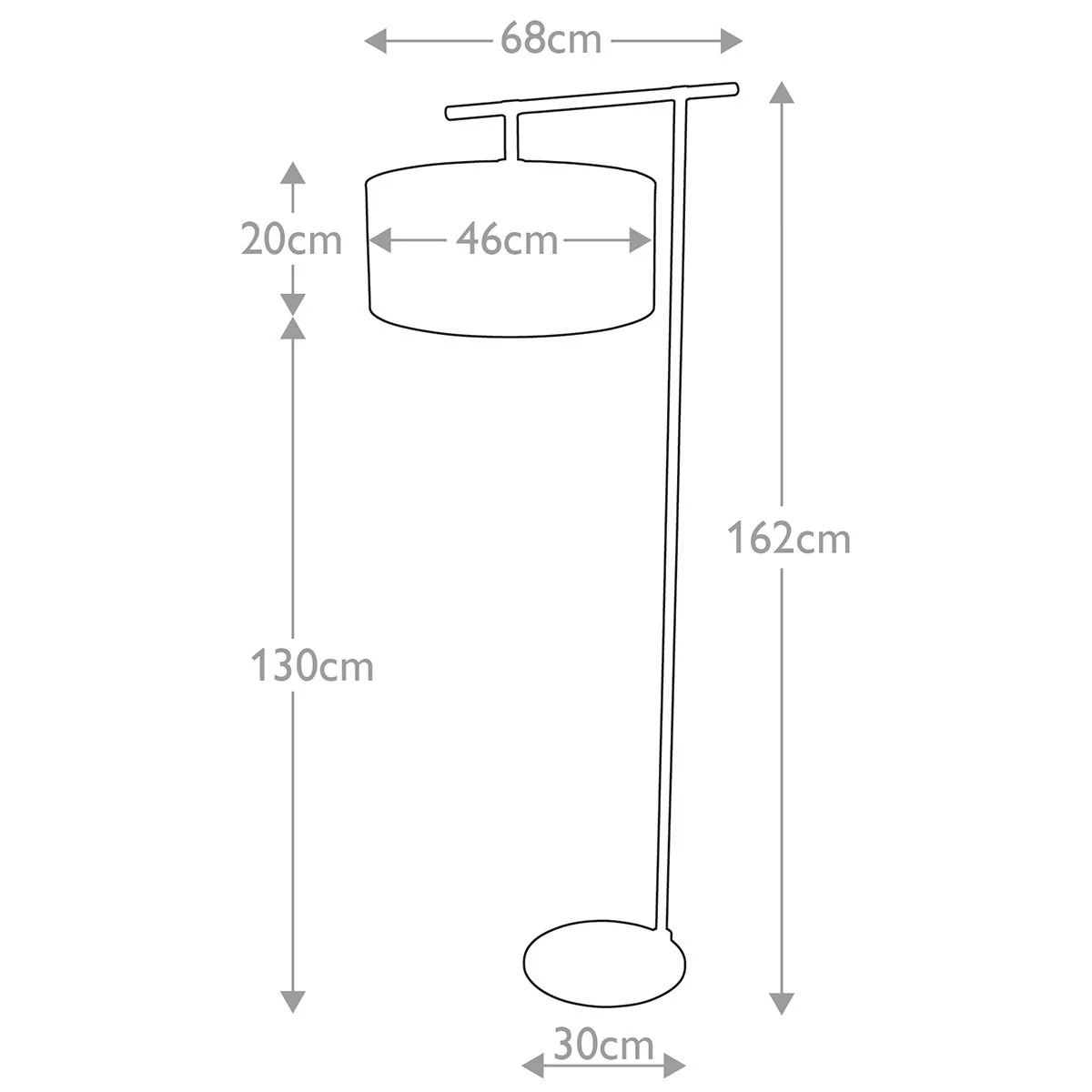 Balance 1-flammige Stehlampe - Weiß/Poliertes Nickel mit weißem Schirm - Image 6