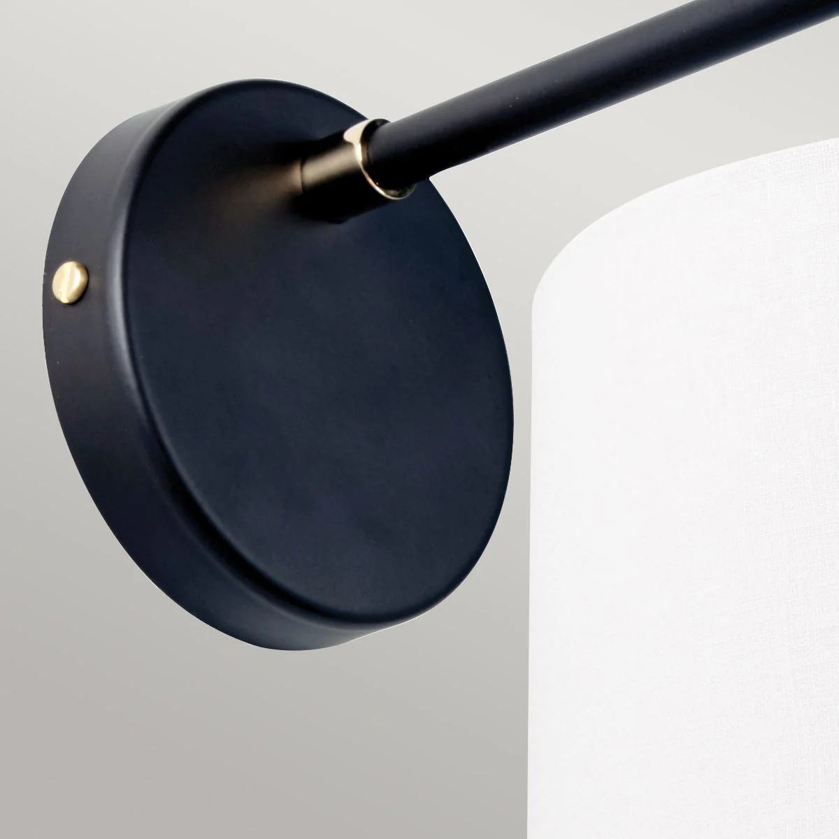 Balance 1-flammige Wandleuchte - Schwarz/poliertes Nickel mit weißem Schirm - Image 5