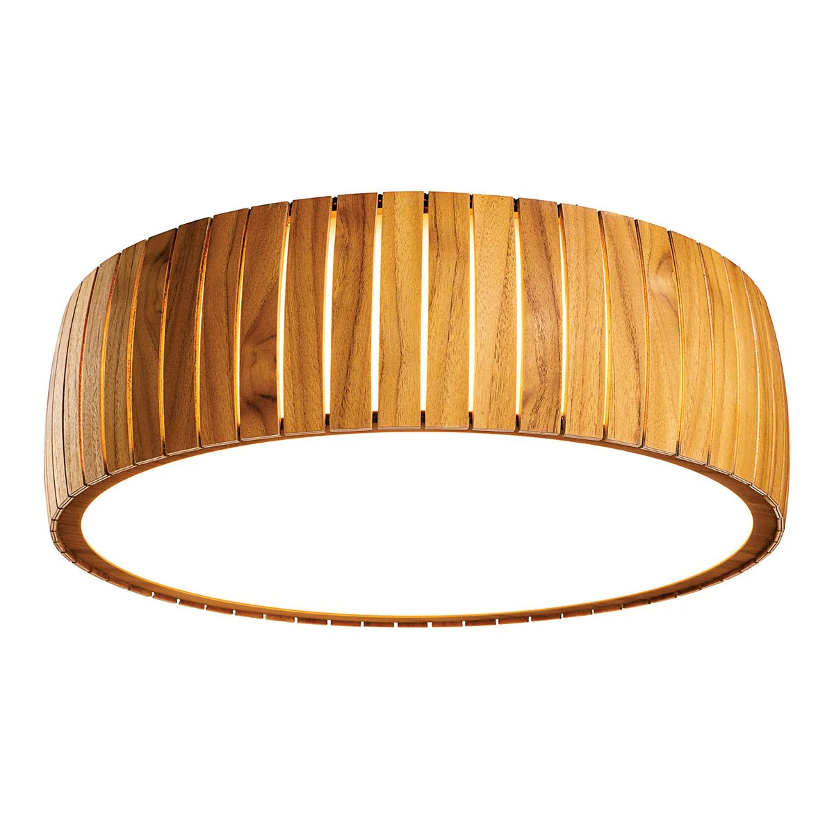 Barrel LED Deckenlampe aus Teakholz