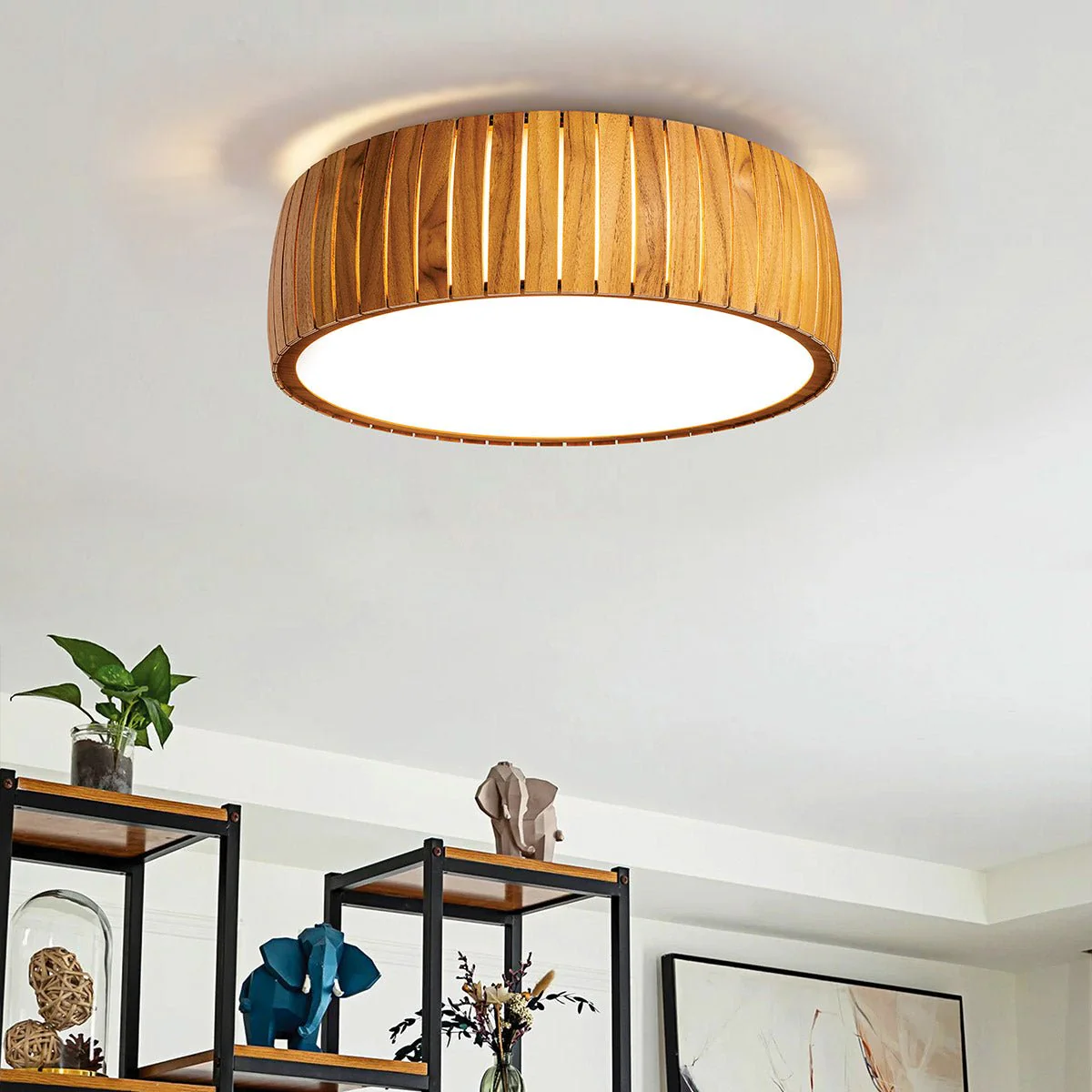 Barrel LED Deckenlampe aus Teakholz - Image 3