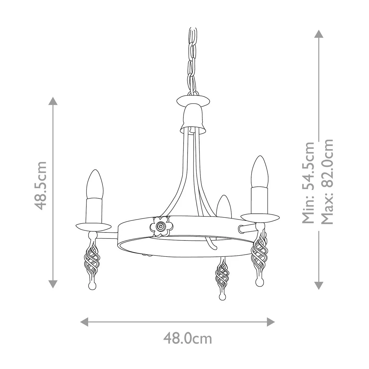 Belfry Kronleuchter mit 3 Lichtern, Schwarz - Image 6
