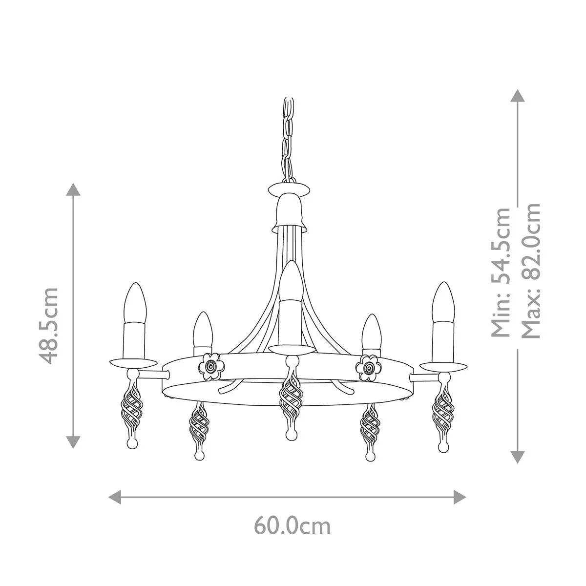 Belfry Kronleuchter mit 5 Lichtern, Schwarz - Image 6
