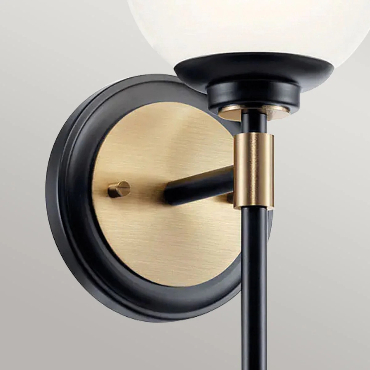 Benno 1 l Wandleuchte - Schwarz & Champagnerbronze - Image 5