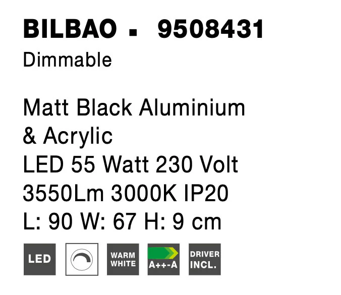 BILBAO Deckenaufbauleuchte 55 Watt 900 mm 3000 Kelvin dimmbar - Image 7