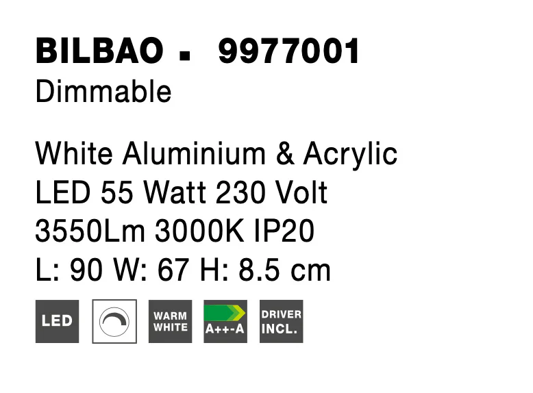 BILBAO Deckenaufbauleuchte 55 Watt 900 mm 3000 Kelvin dimmbar - Image 6