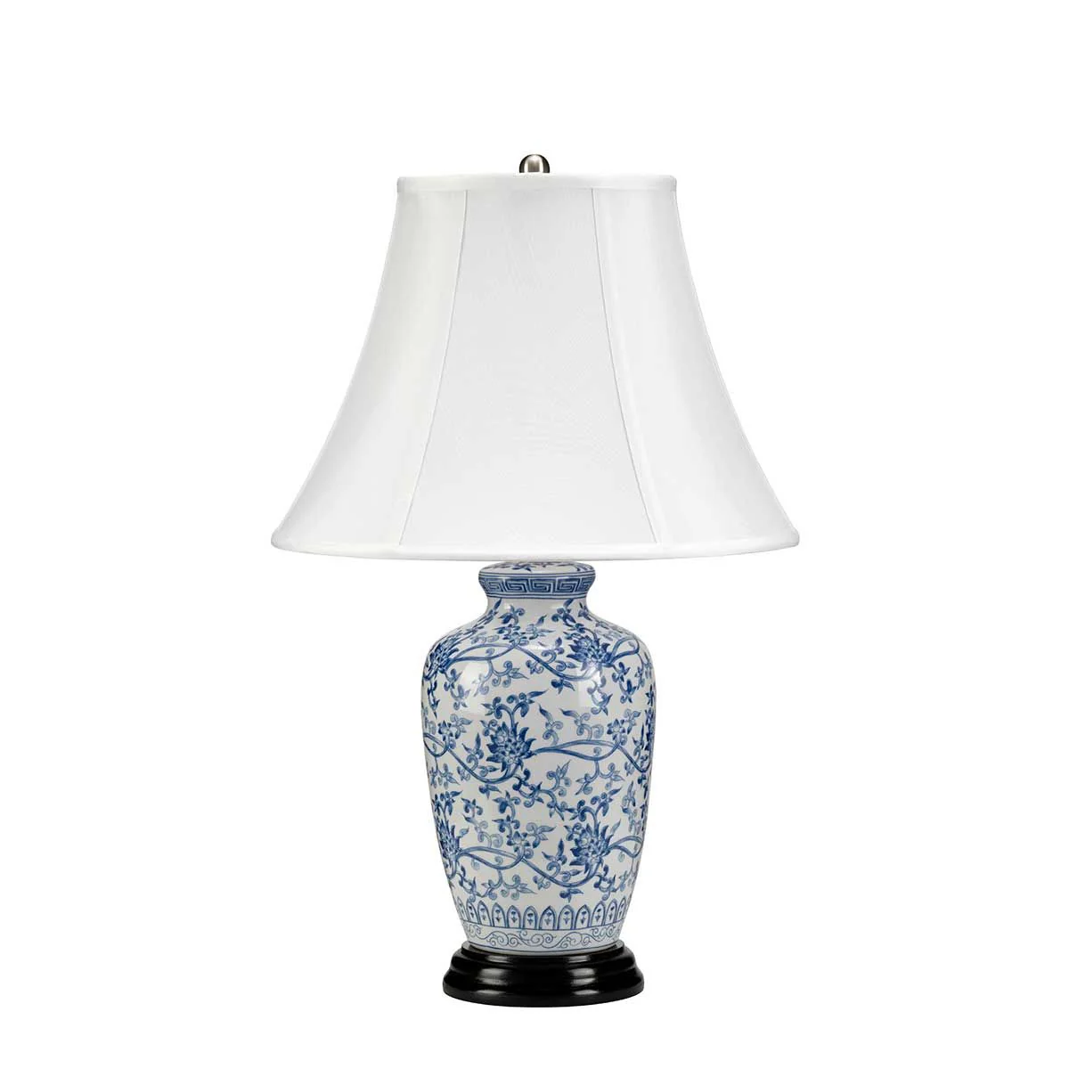 Blue Ginger Jar Tischlampe mit 1 Licht, Blau und Weiß mit weißem Schirm - Image 6