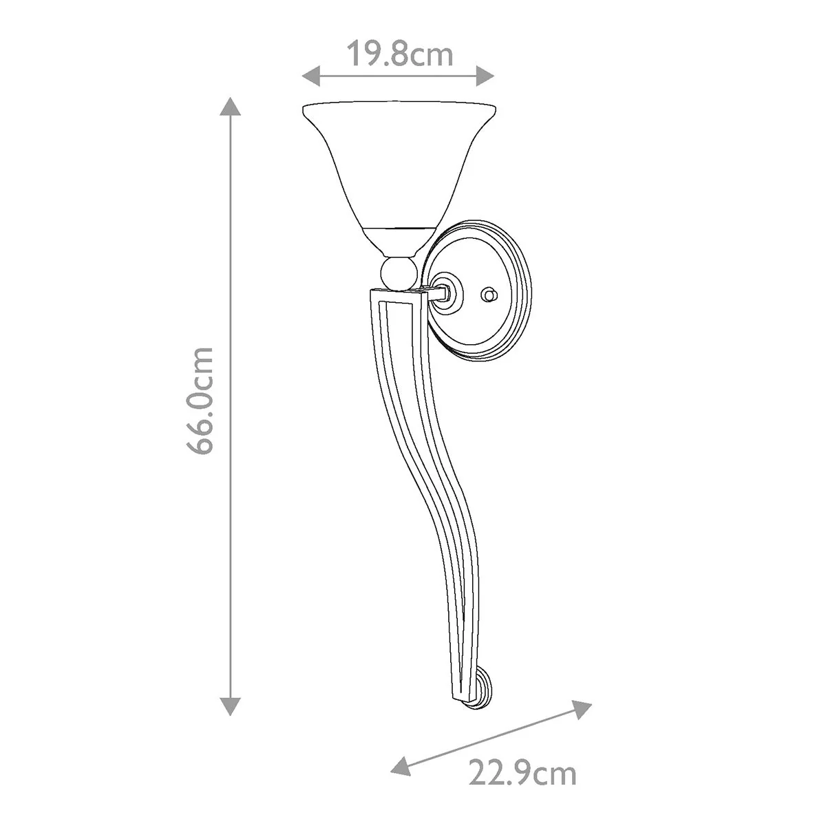 Bolla 1-flammige Wand-Torchiere - Gebürstetes Nickel - Image 6