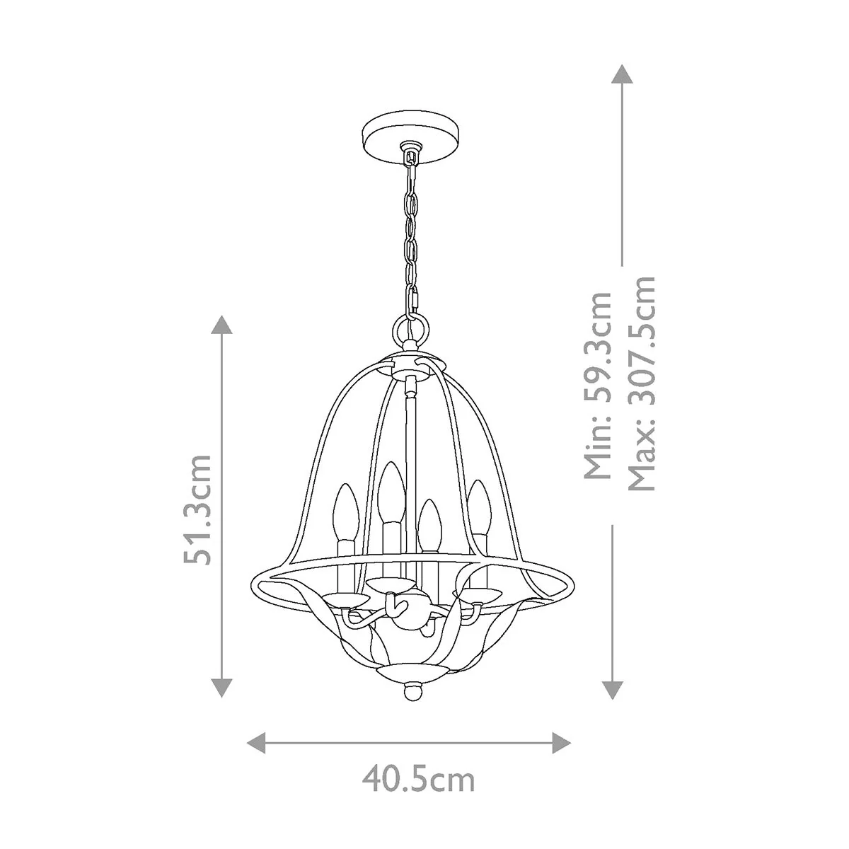 Bradbury 4-flammige Pendelleuchte - Graue Esche - Image 5