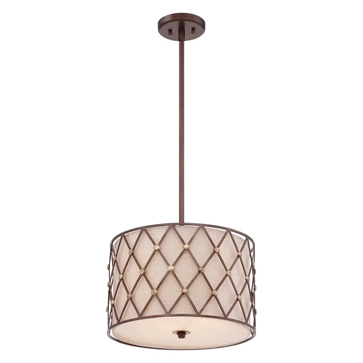 Braune Gitter-Pendelleuchte mit 3 mittleren Lichtern - Copper Canyon