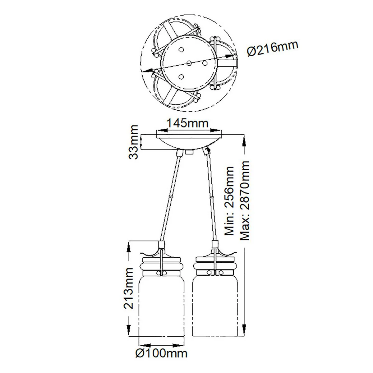 Brinley Pendelleuchte mit 3 Lichtern, gebürstetes Messing - Image 6