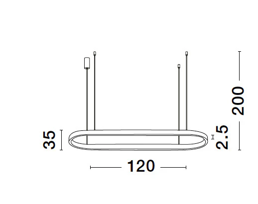 CUPPE Pendelleuchte 56 Watt 1200 mm 3000 Kelvin dimmbar - Image 3