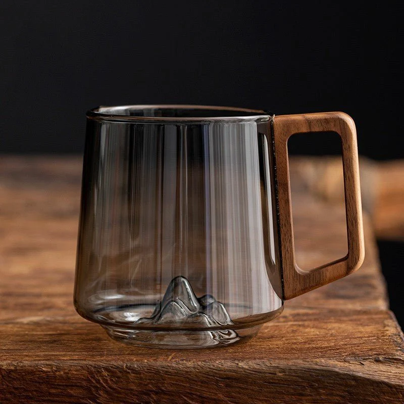 Design-Glastasse mit Holzgriff – perfekt für Tee & Kaffee - Image 6