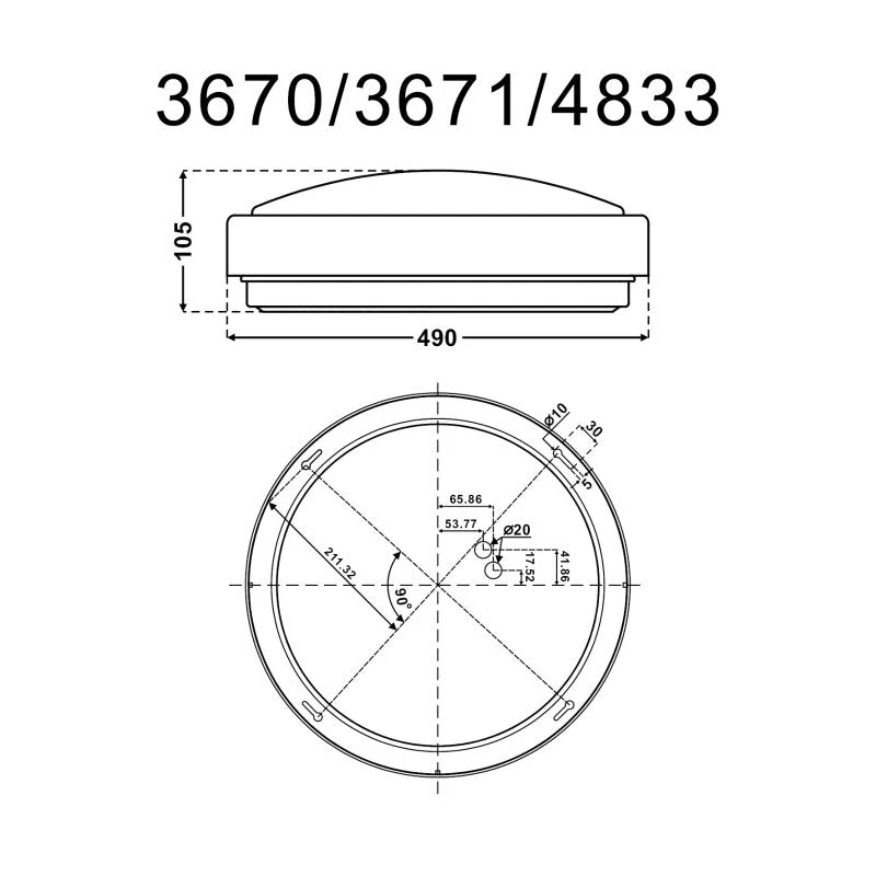 DOTLUX LED-Leuchte LUNAsilver-exit Ø490mm 33W COLORselect IP44 - Image 2
