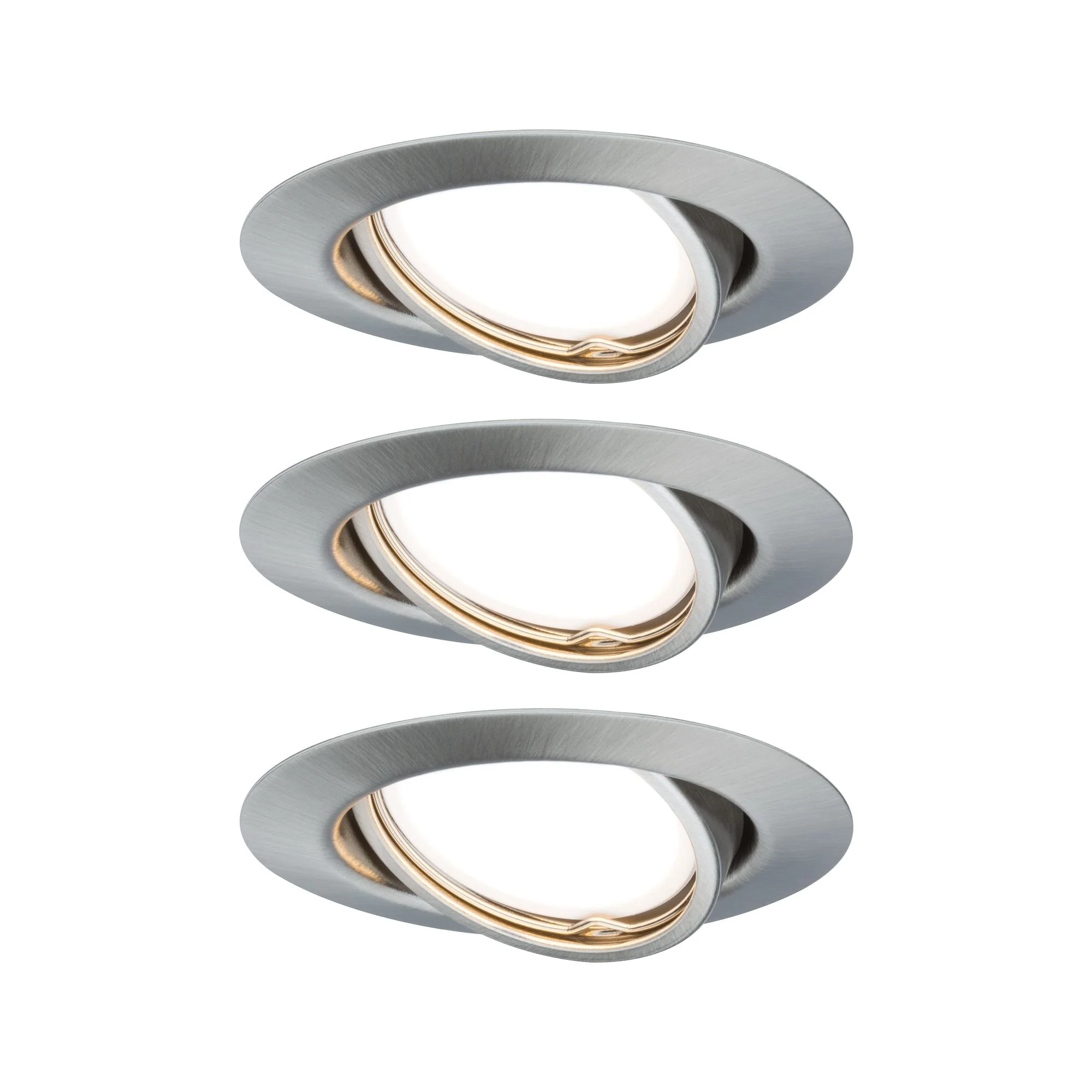 EBL Base rund schwenkbar LED 3x5W 230VGU10 51mm Eisen geb/Metall Einbaustrahler