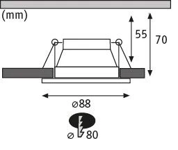 EBL Set Cole Coin 3StepDim rd starr LED 1x6,5W 2700K 230V schwarz/gold matt/Kst Einbaustrahler - Image 3