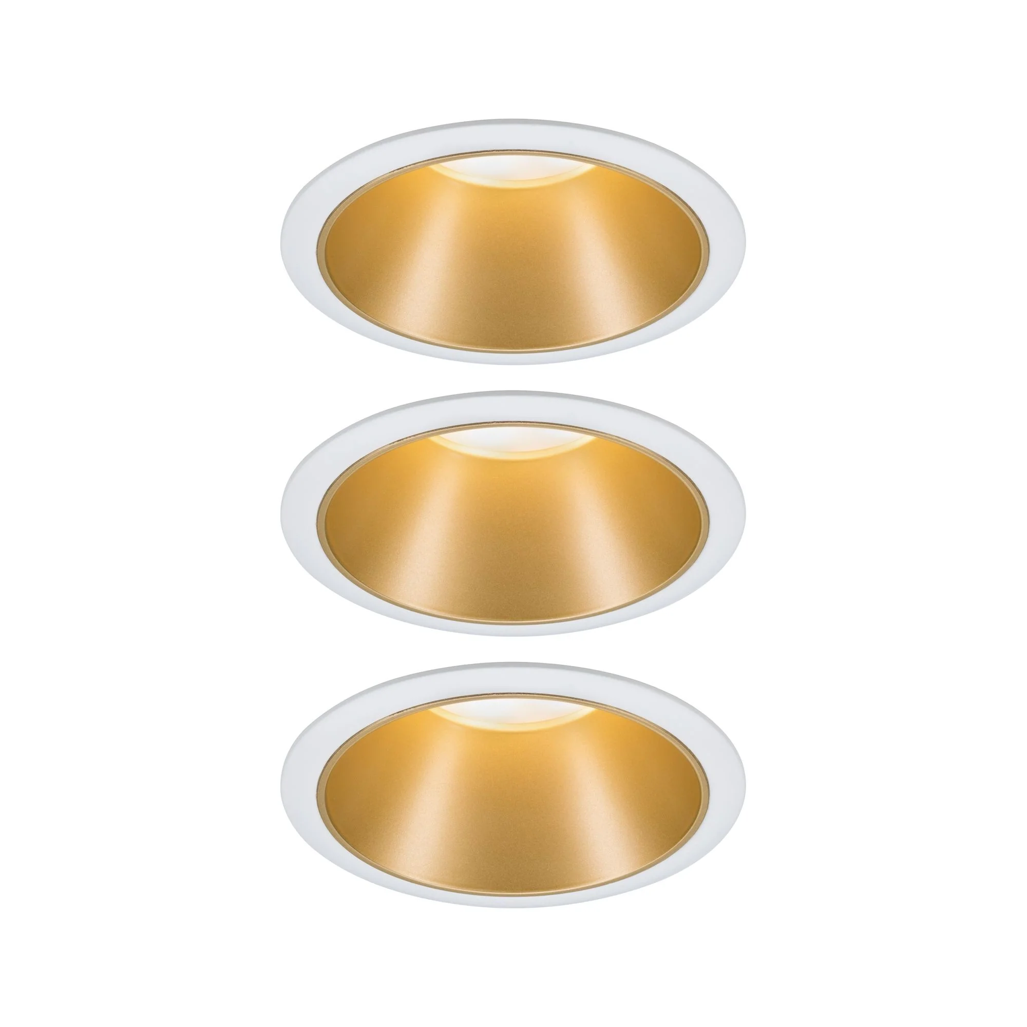 EBL Set Cole Coin 3StepDim rd starr LED 3x6,5W 2700K 230V weiß/gold matt/Kst Einbaustrahler