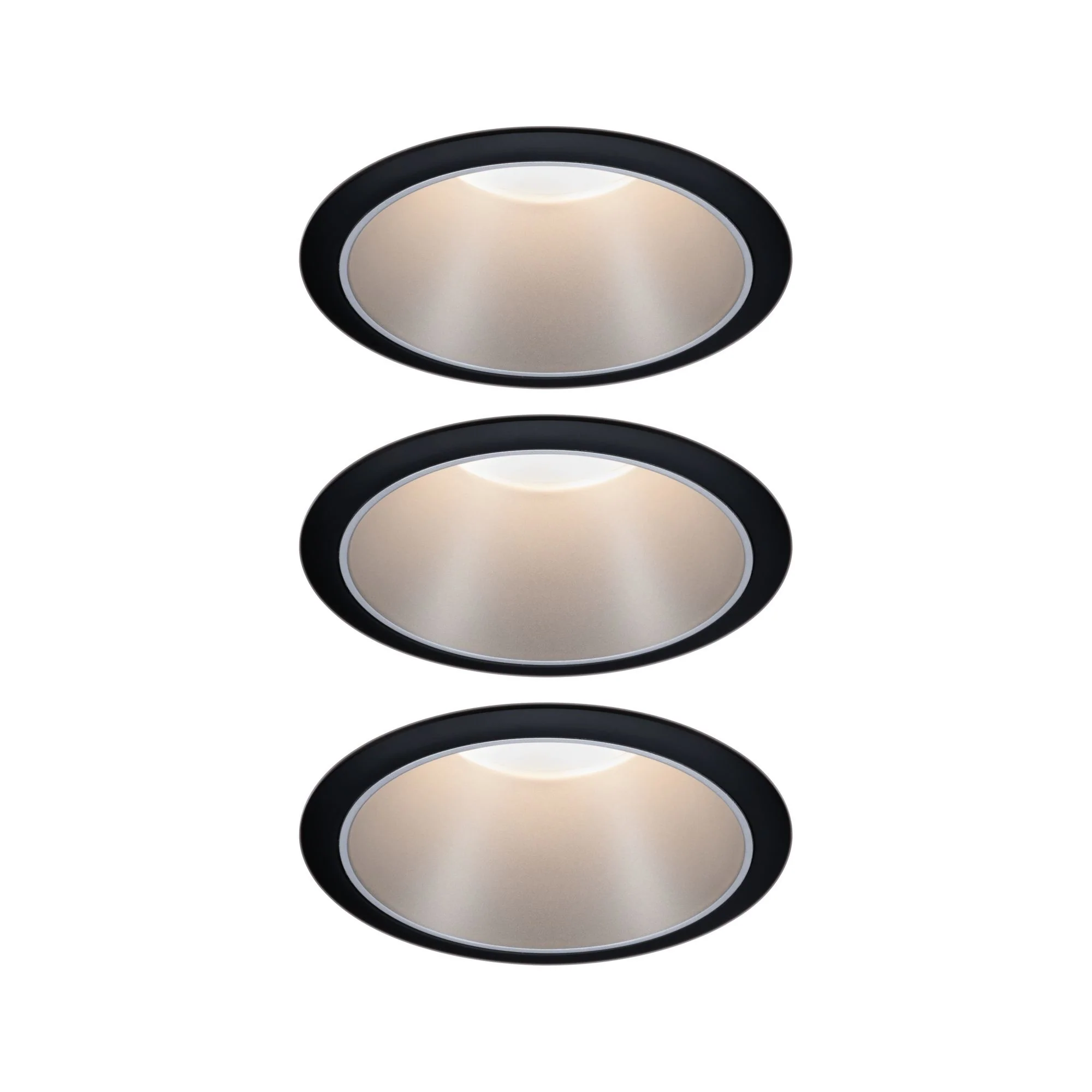 EBL Set Cole Coin 3StepDim rd starr LED 3x6,5W 2700K 230V schwarz/silber mt/Kst Einbaustrahler