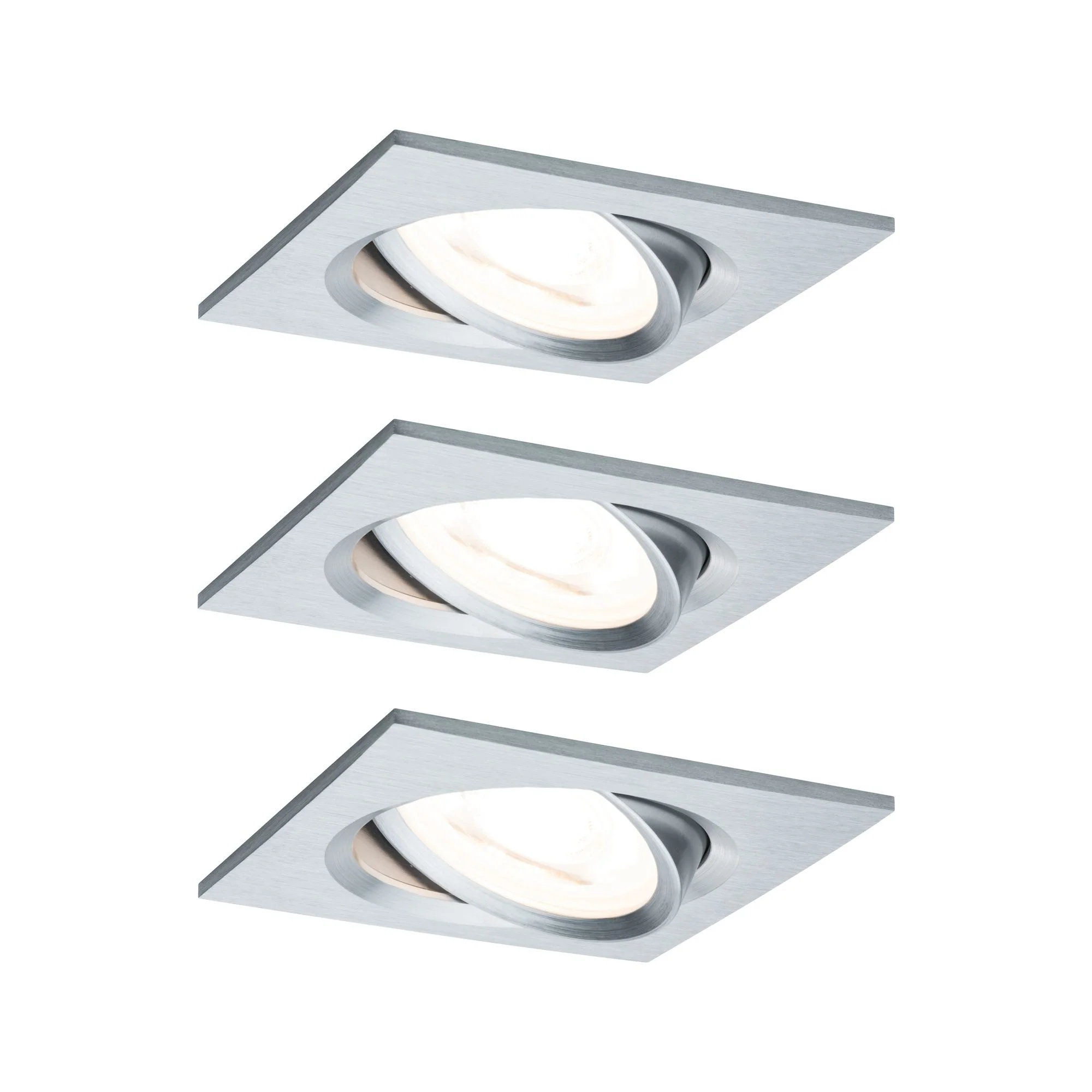 EBL Set Nova Coin 3-stepdim eck schw LED3x6,5W 2700K 230V Alu ged/Alu Einbaustrahler