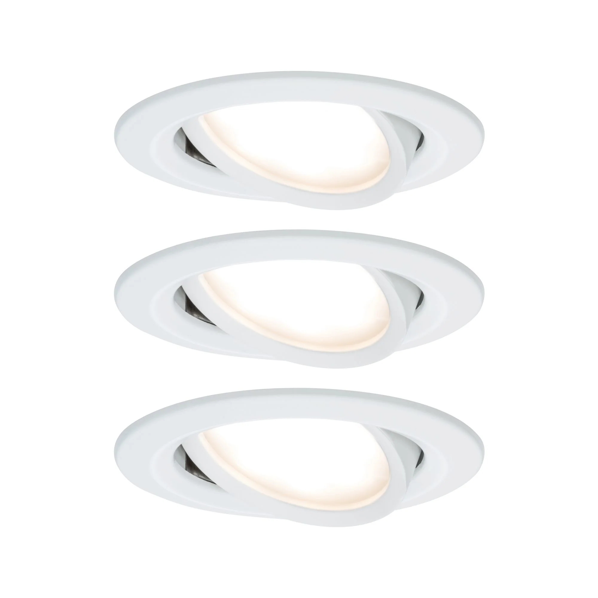 EBL Set Nova Coin 3-stepdim rd schw LED3x6,5W 2700K 230V Weiß matt/Alu Einbaustrahler