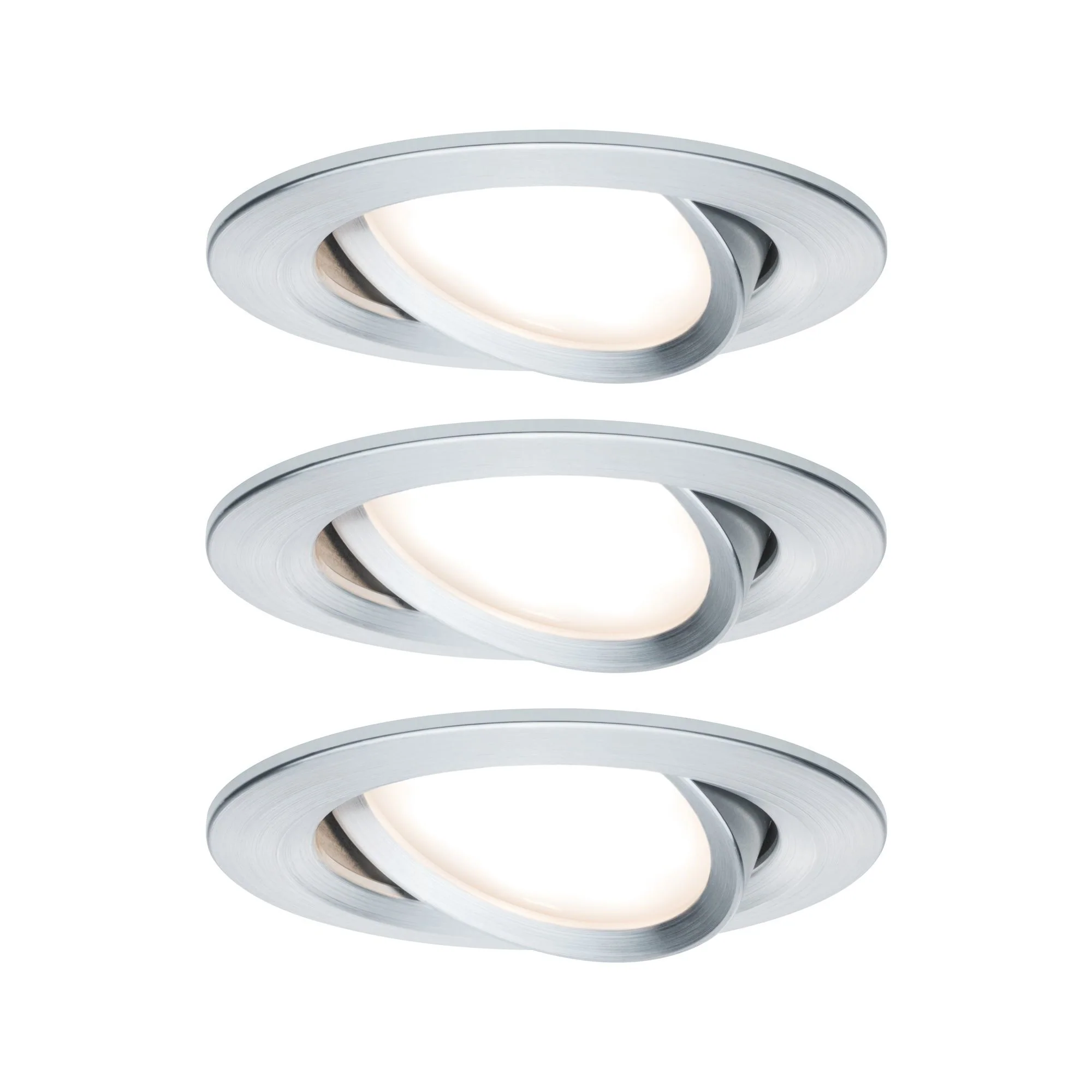 EBL Set Nova Coin 3-stepdim rd schw LED3x6,5W 2700K 230V Alu ged/Alu Einbaustrahler