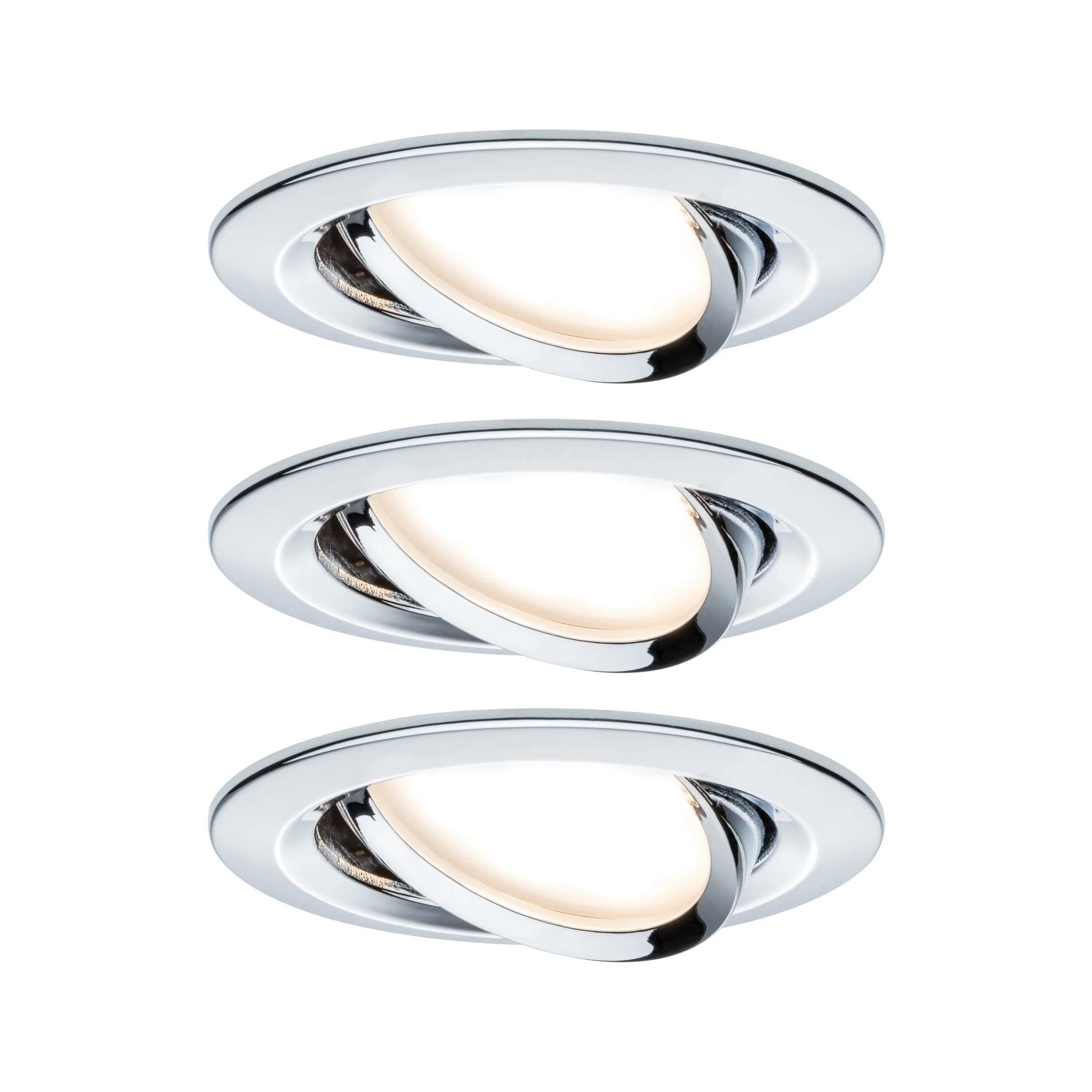 EBL Set Nova Coin 3-stepdim rd schw LED3x6,5W 2700K 230V Chrom/Alu Einbaustrahler