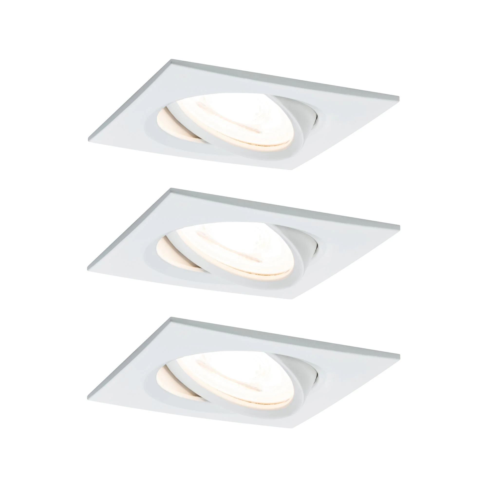 EBL Set Nova Coin eckig schwenkbar LED3x6,5W 2700K 230V Weiß matt/Alu Einbaustrahler