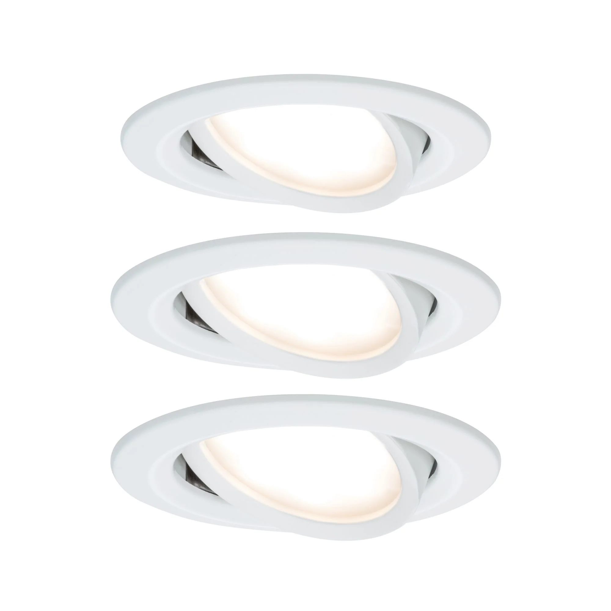 EBL Set Nova Coin rund schwenkbar LED3x6 W 2700K 230V Weiß matt/Alu Einbaustrahler