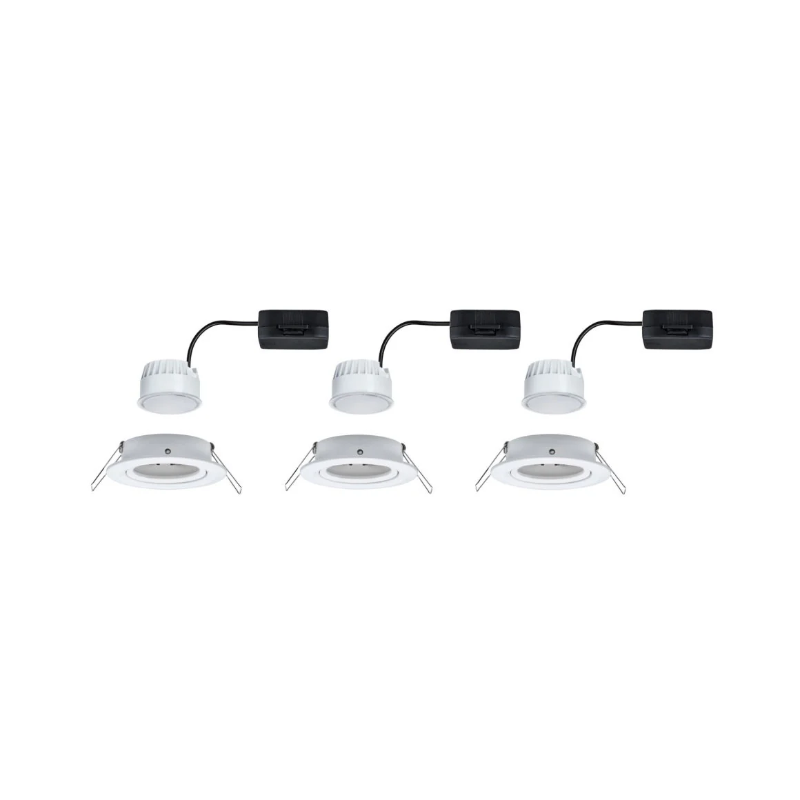 EBL Set Nova Coin rund schwenkbar LED3x6 W 2700K 230V Weiß matt/Alu Einbaustrahler - Image 5