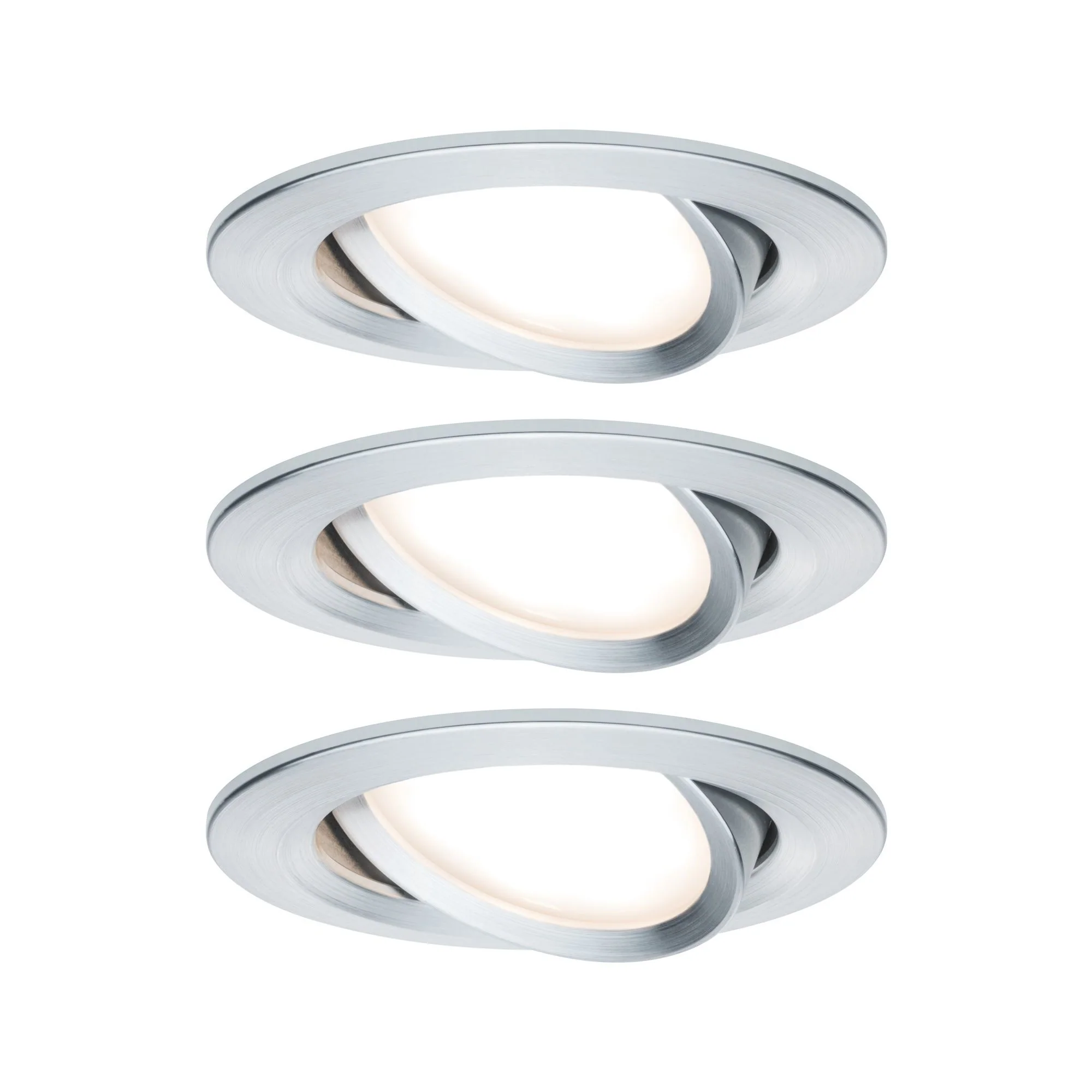 EBL Set Nova Coin rund schwenkbar LED3x6,5W 2700K 230V Alu gedreht/Alu Einbaustrahler