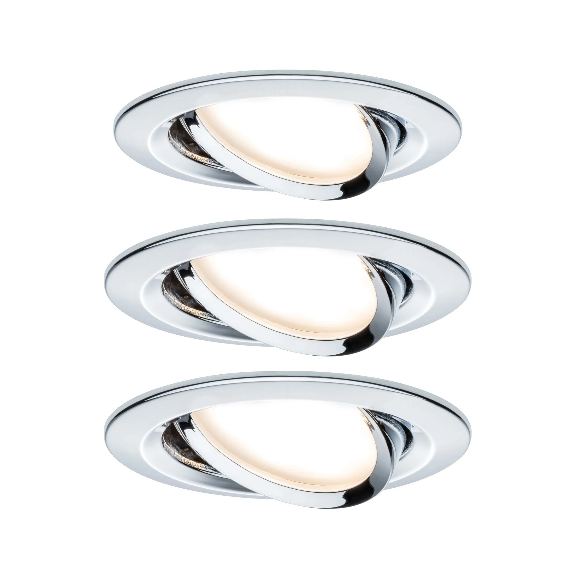 EBL Set Nova Coin rund schwenkbar LED3x6,5W 2700K 230V Chrom/Alu Einbaustrahler