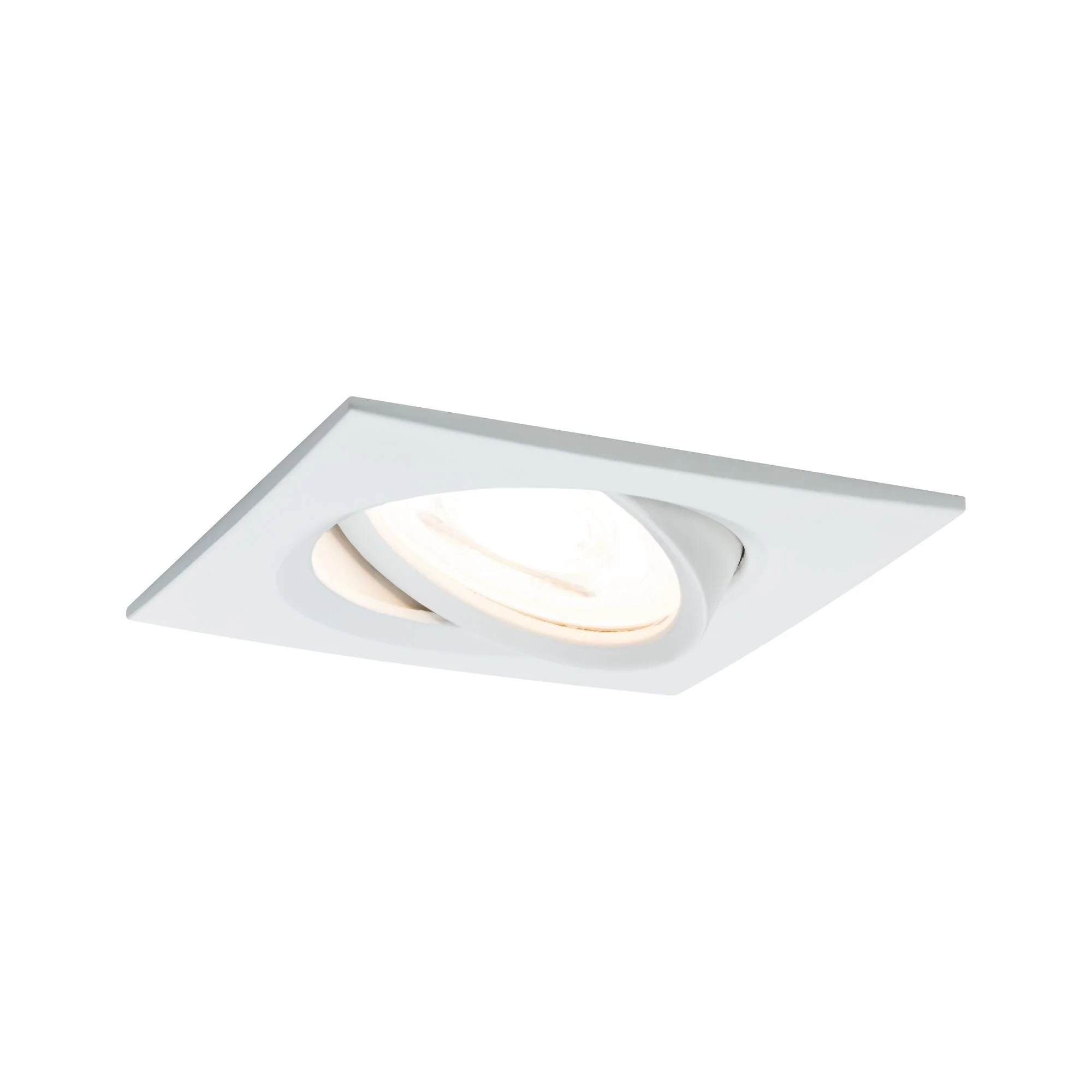 EBL Set Nova eckig schw LED 3-stepdim1x6,5W 230V GU10 51mm Weiß matt/Alu Einbaustrahler