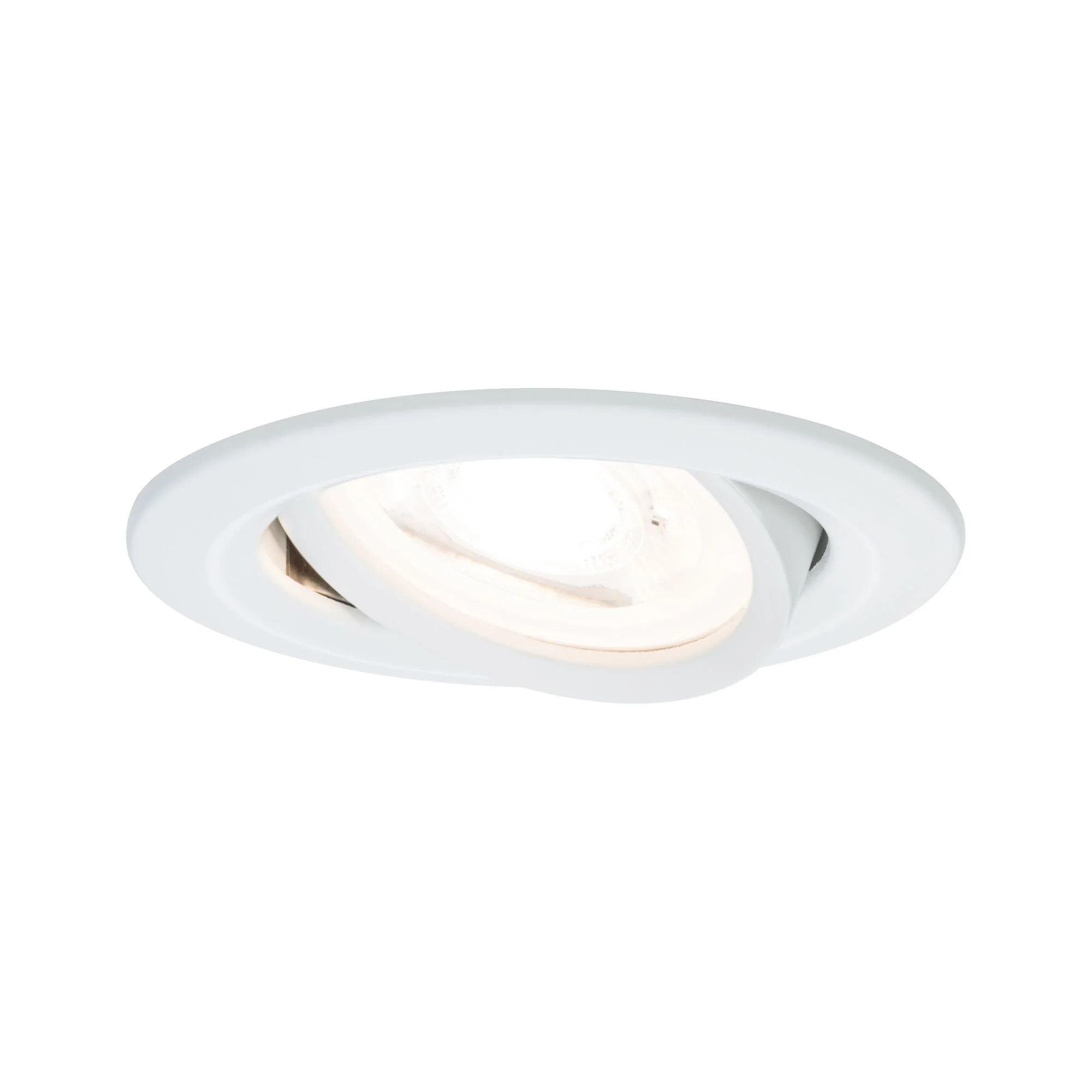 EBL Set Nova rund schwenkbar LED 1x6,5W2700K 230V GU10 51mm Weiß matt/Alu Einbaustrahler