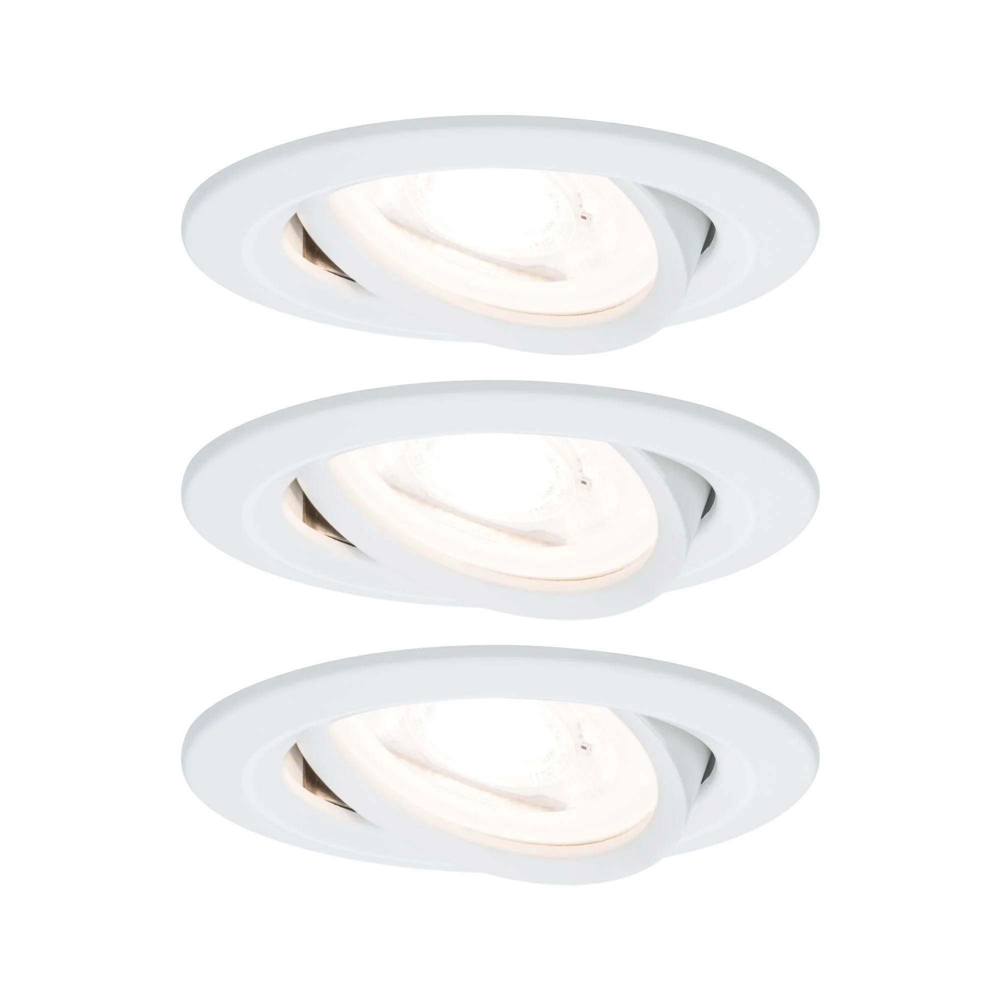 EBL Set Nova rund schwenkbar LED 3x6,5W2700K 230V GU10 51mm Weiß matt/Alu Einbaustrahler