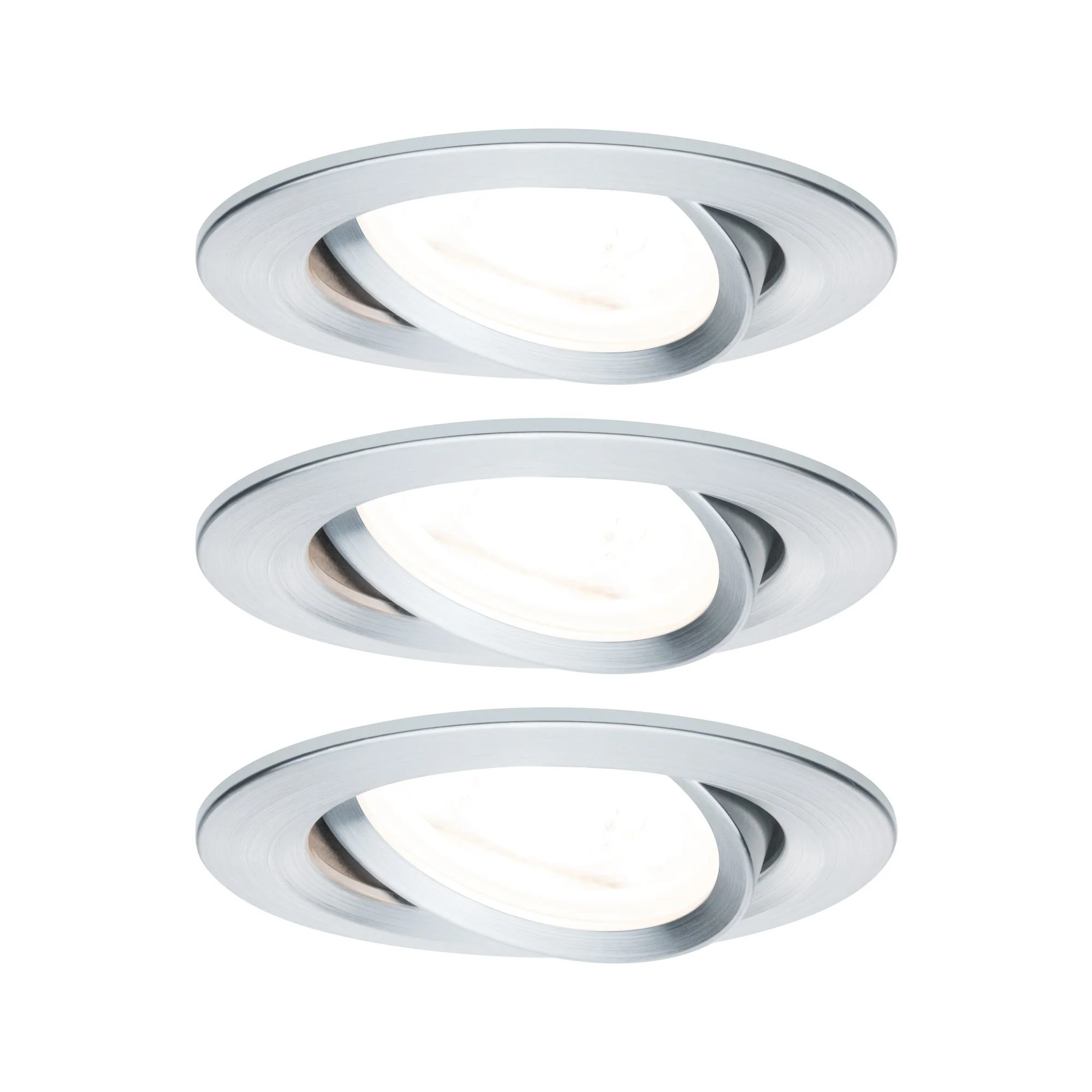 EBL Set Nova rund schwenkbar LED 3x6,5W2700K 230V GU10 51mm Alu ged/Alu Einbaustrahler