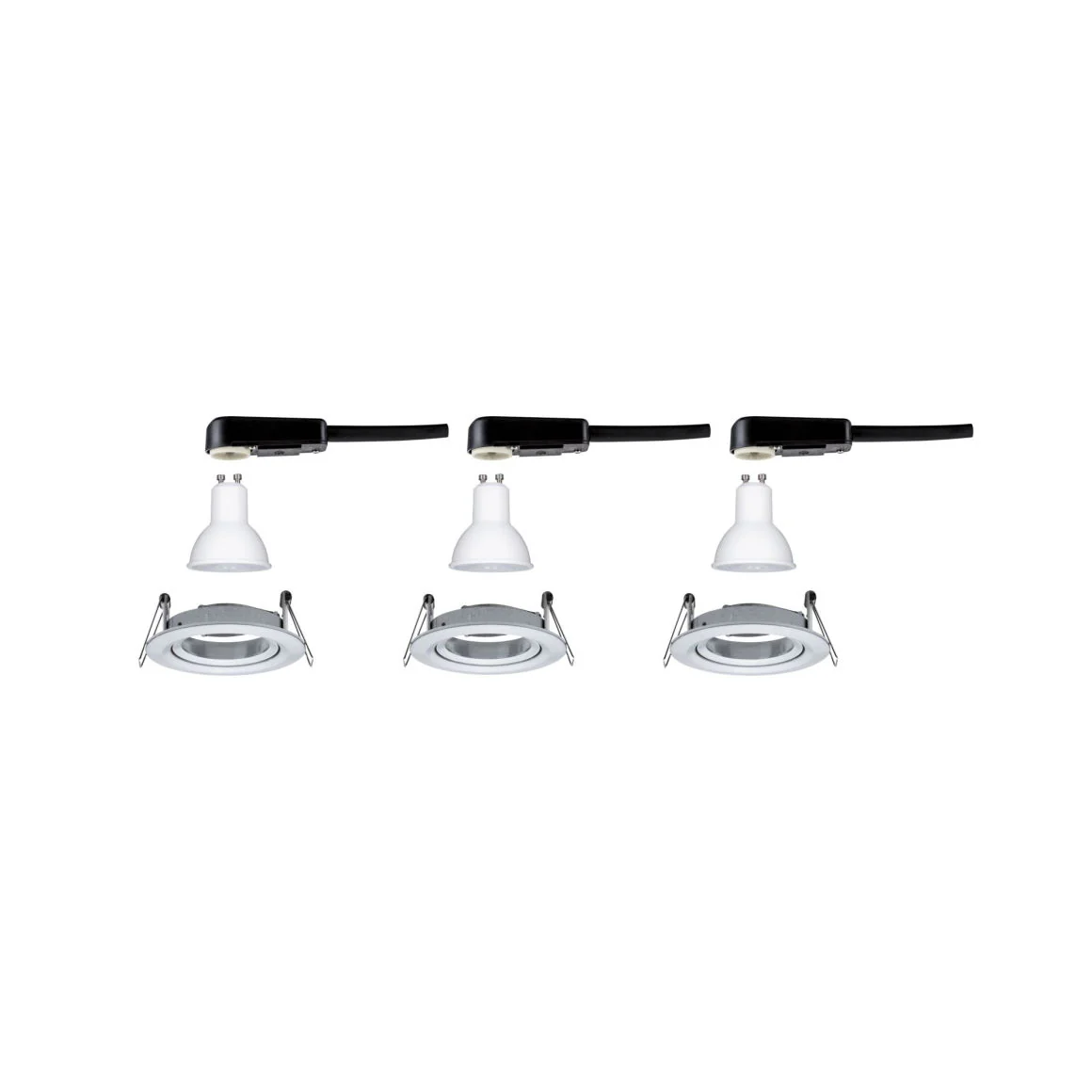 EBL Set Nova rund schwenkbar LED 3x6,5W2700K 230V GU10 51mm Alu ged/Alu Einbaustrahler - Image 5