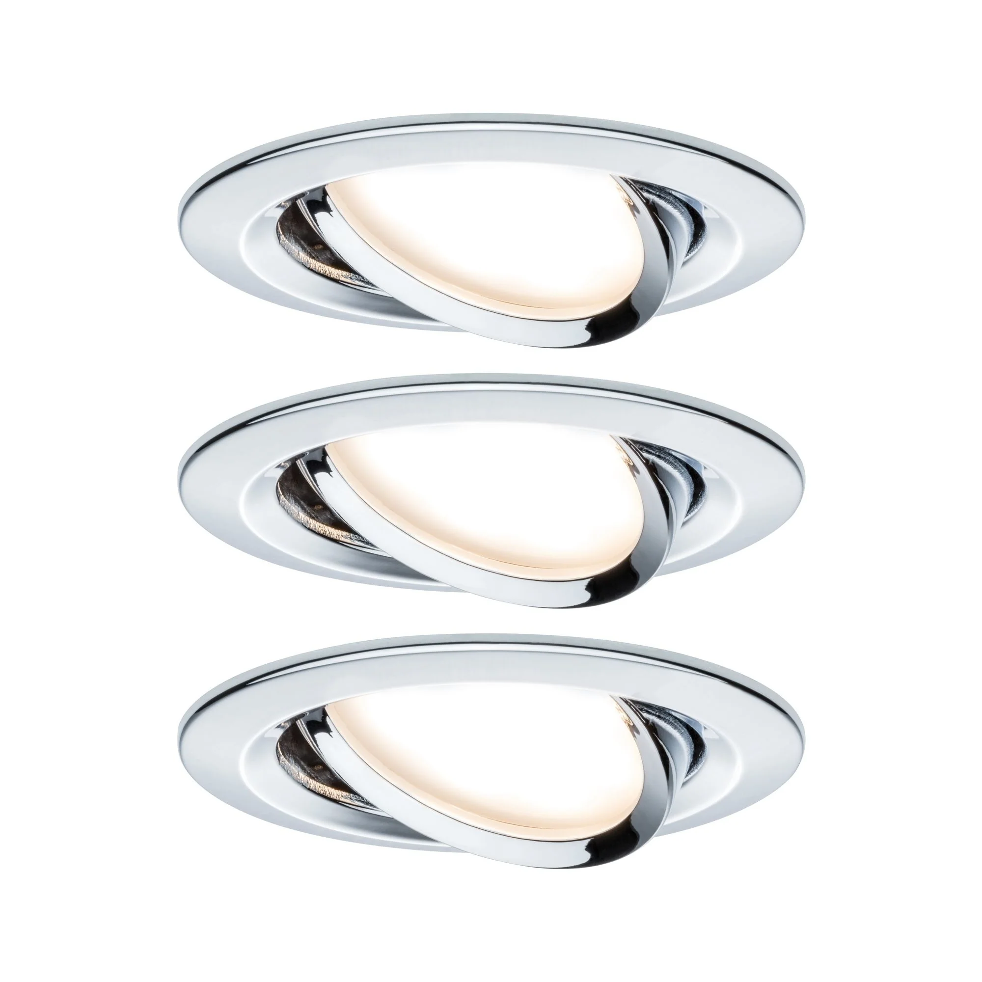 EBL Set Nova rund schwenkbar LED 3x6,5W2700K 230V GU10 51mm Chrom/Alu Einbaustrahler