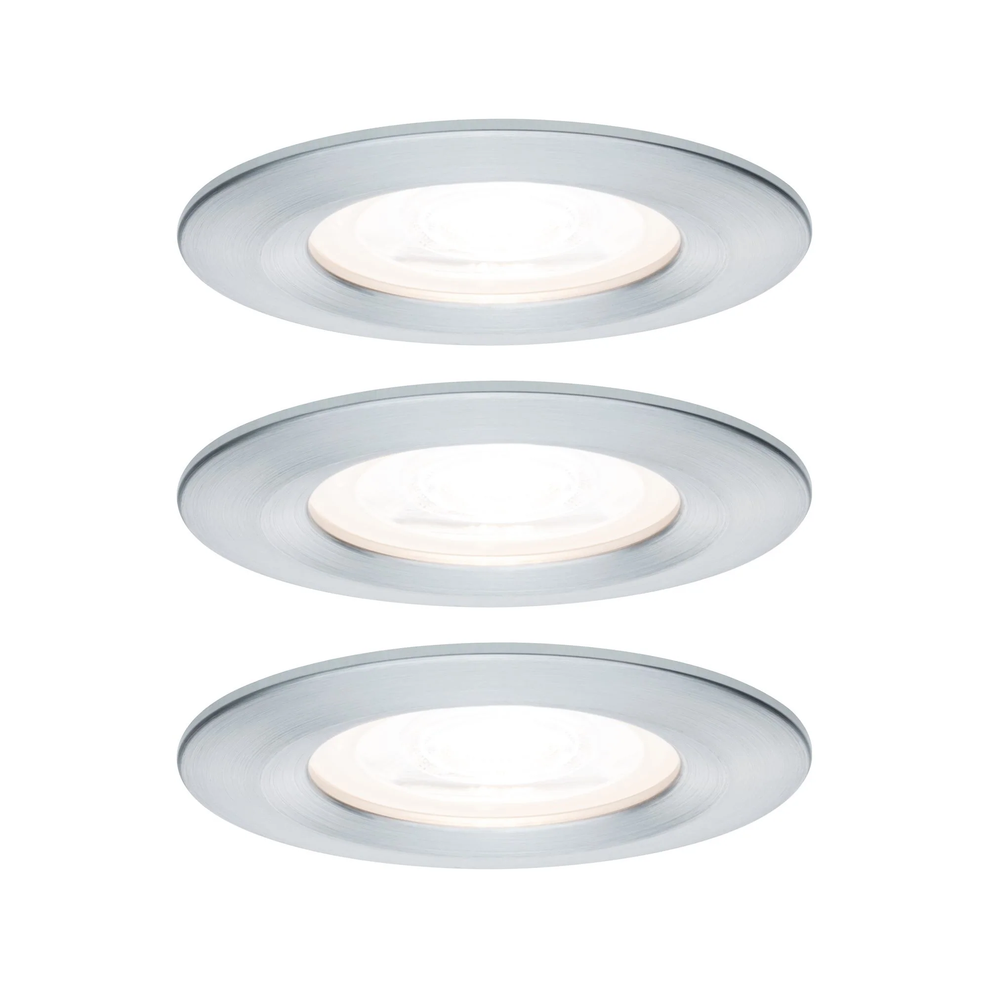 EBL Set Nova rund starr LED IP44 3x6,5W2700K 230V GU10 51mm Alu ged/Alu Einbaustrahler