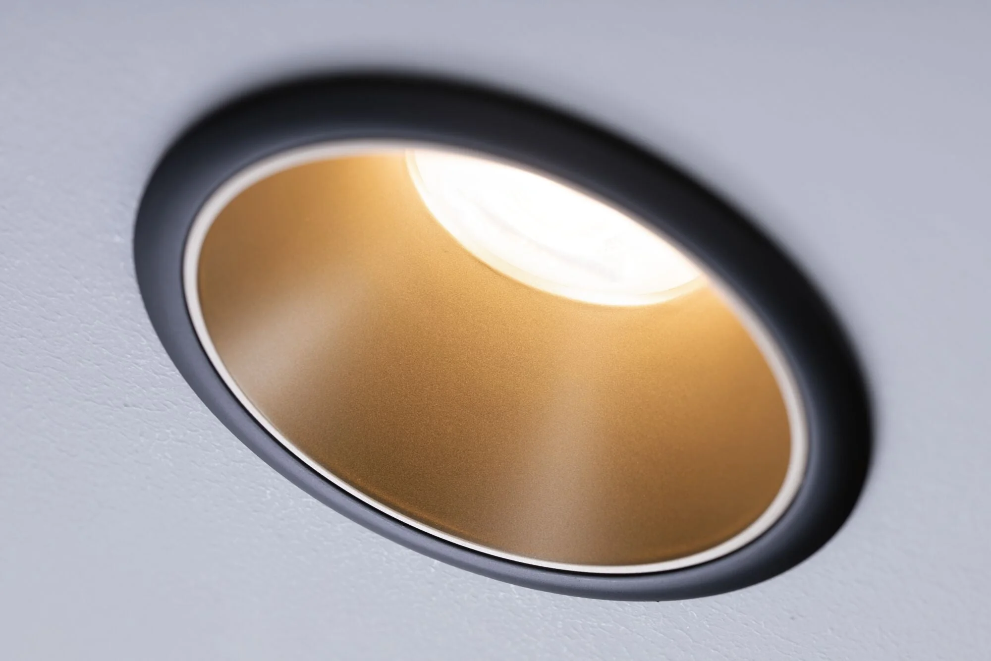 Einbauleuchte Cole rund 88mm GU10 max. 10W 230V dimmbar Schwarz/Gold matt - Image 3