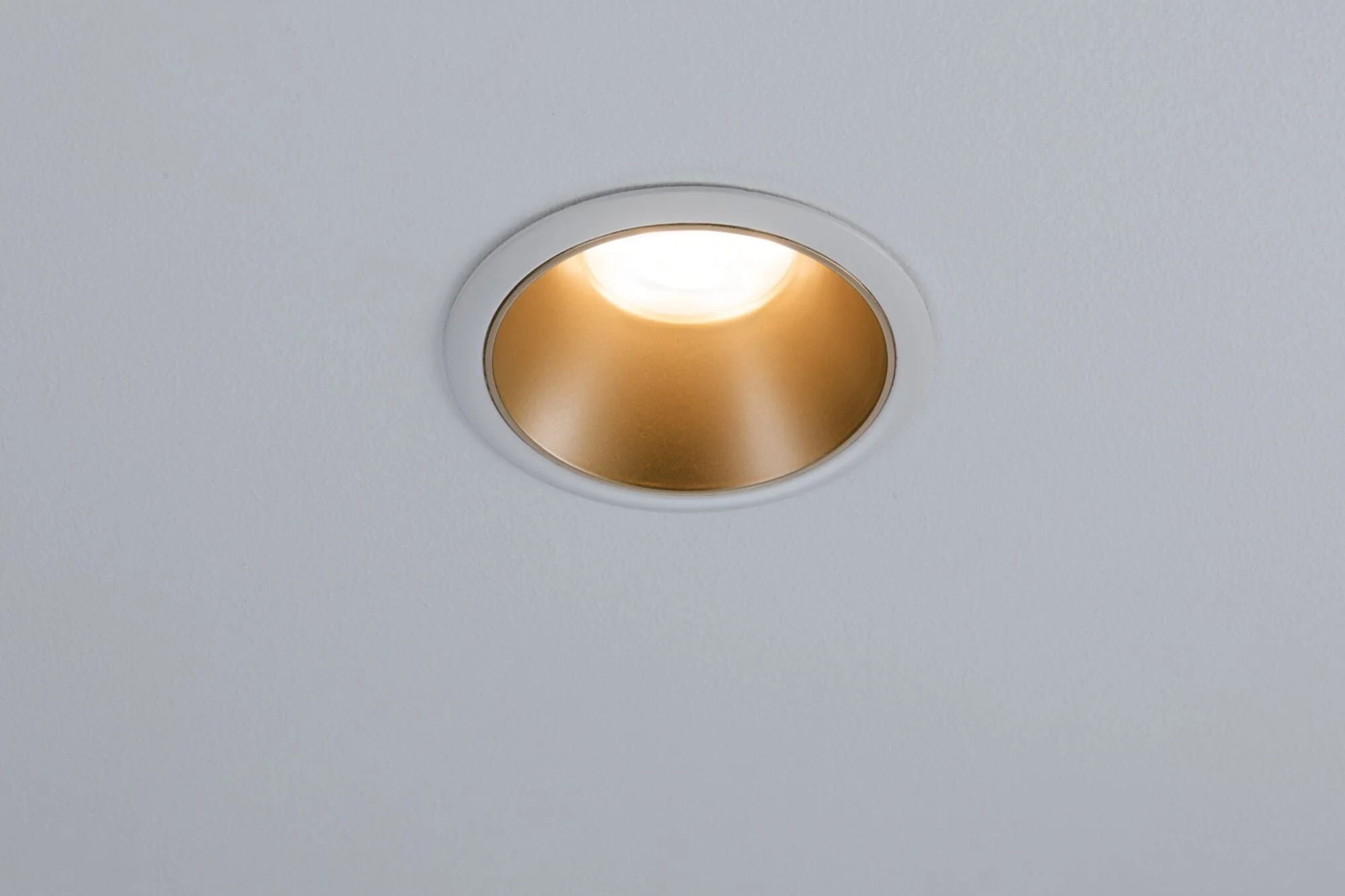 Einbauleuchte Cole rund 88mm GU10 max. 10W 230V dimmbar Weiß/Gold matt - Image 3