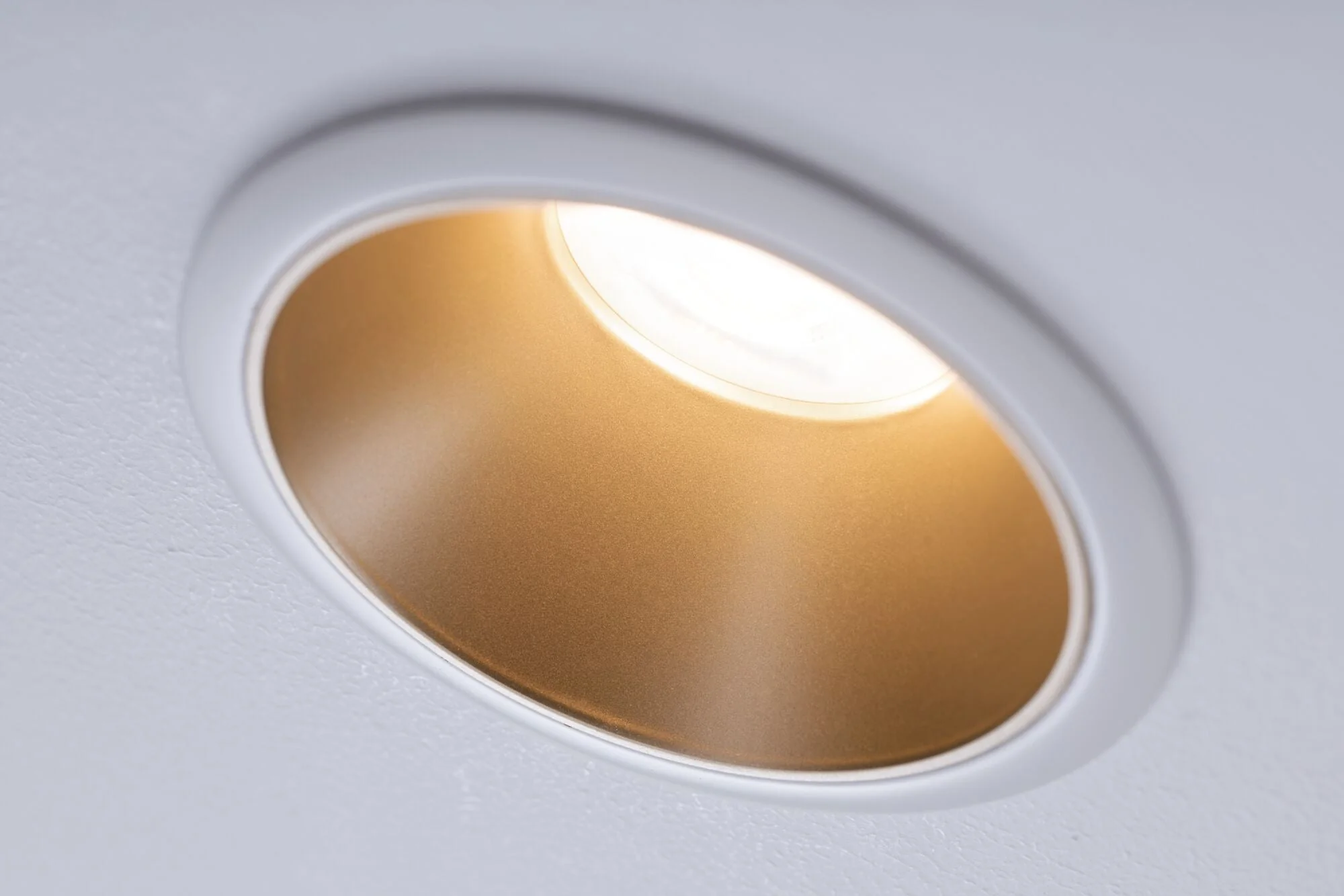 Einbauleuchte Cole rund 88mm GU10 max. 10W 230V dimmbar Weiß/Gold matt - Image 4