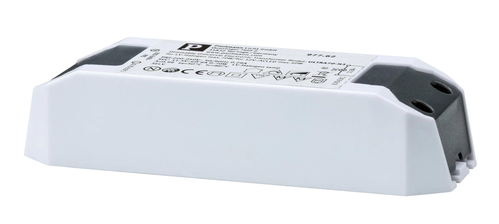 Elektroniktrafo Elektroniktrafo Halogen+LED max. 0-50W 220-240/12V 50VA Weiß - Image 2