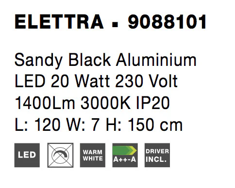 ELETTRA Pendelleuchte 20 Watt 1200 mm 3000 Kelvin - Image 9
