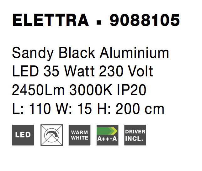 ELETTRA Pendelleuchte 20 Watt 1100 mm 3000 Kelvin - Image 10